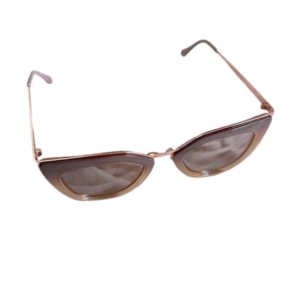 RETRO HEPBURN SUNGLASSES BROWN BEIGE - Picture 7 of 7